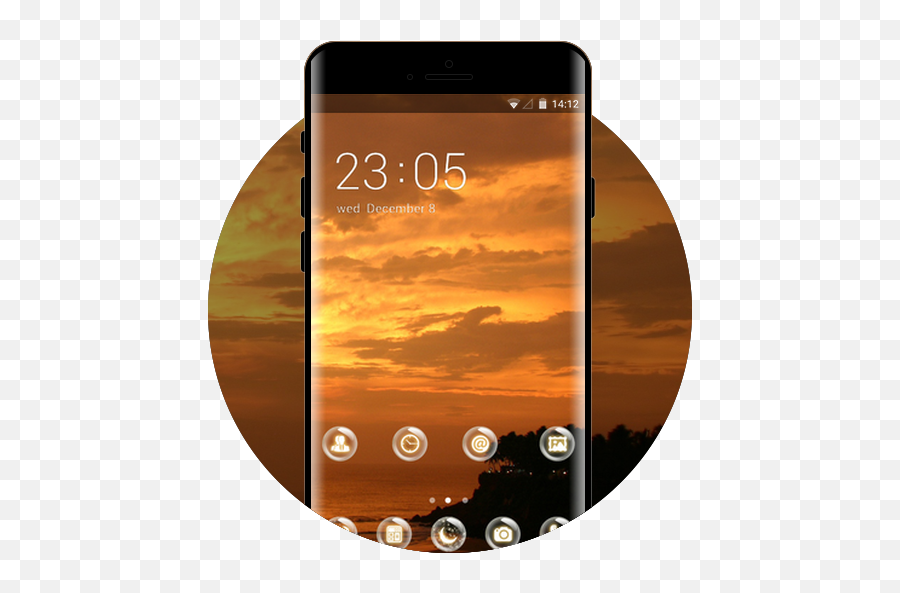 Nature Theme Wallpaper Sunset Beach - Camera Phone Png,Panasonic Eluga Icon Black