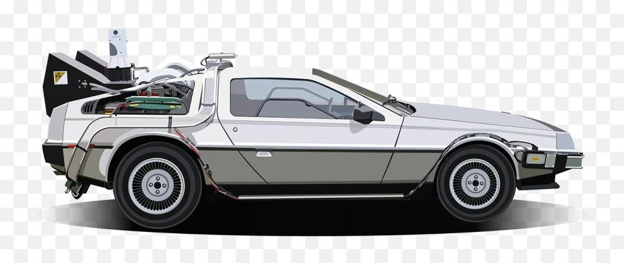 Back To The Future Car Png - Back To The Future Delorean Vector,Back Of Car Png