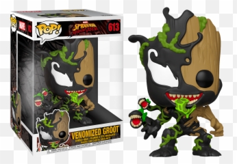 Funko Pop Spider - Man Maximum Venom Venomized Baby Groot 10 Lifesize 613 Png,Spiderman Face Png