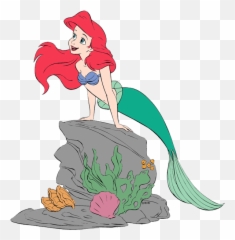 Library Of Ariel - Ariel On A Rock,Rock Clipart Transparent