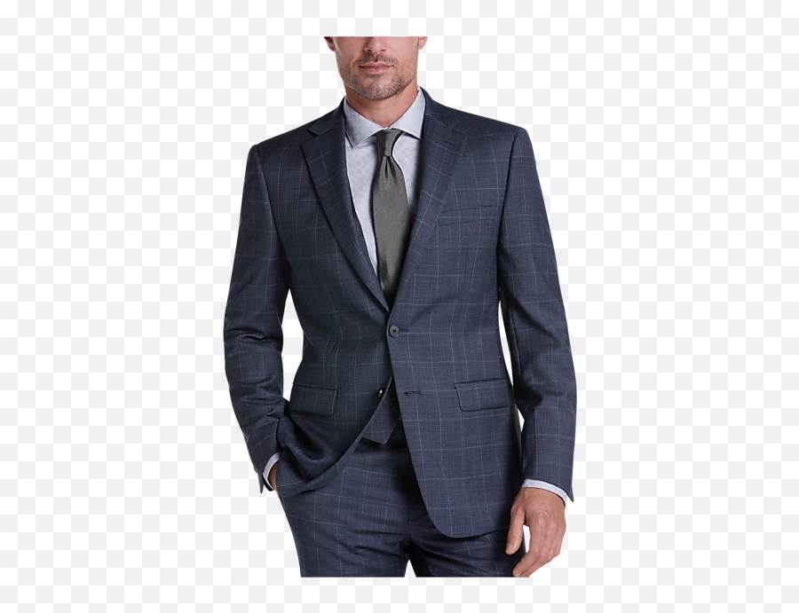 Kenneth Cole Reaction Techni - Cole Navy Check Slim Fit Suit Calvin Klein Suit Men Png,1969 Womens Icon Jacket With Plaid Shoulders