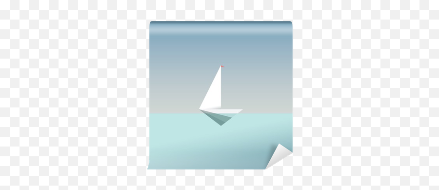 Wall Mural Yacht Icon Symbol In Modern Low Poly Style - Sailing Png,Yacht Icon Png