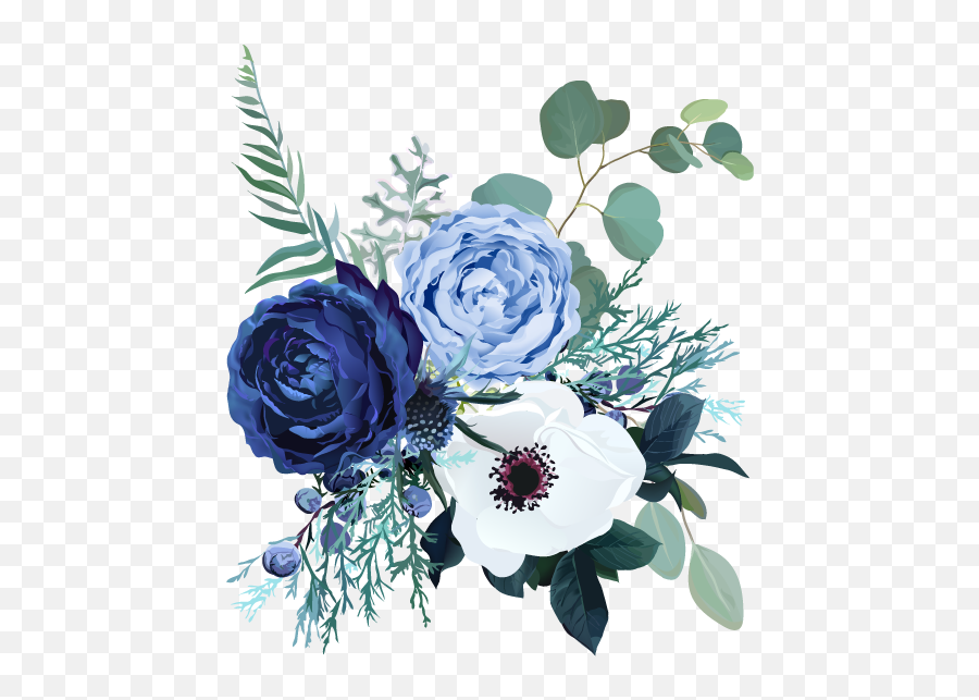 Wedding Soraya - Andcurtiscom Dusty Blue Flower Cartoon Png,Blue Rose Icon