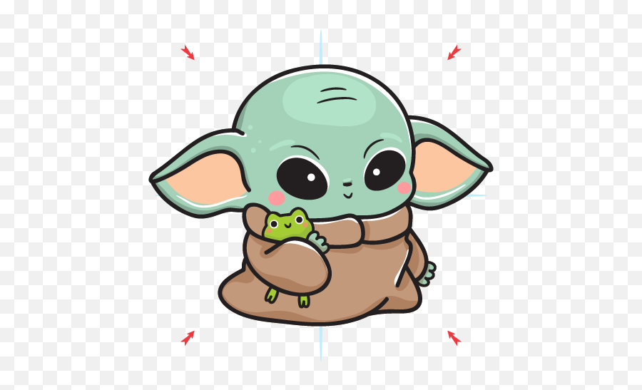 How To Draw Baby Yoda - Kawaii Art Easy Step By Step Guide Coloring Easy Baby Yoda Drawing Png,Yoda Icon