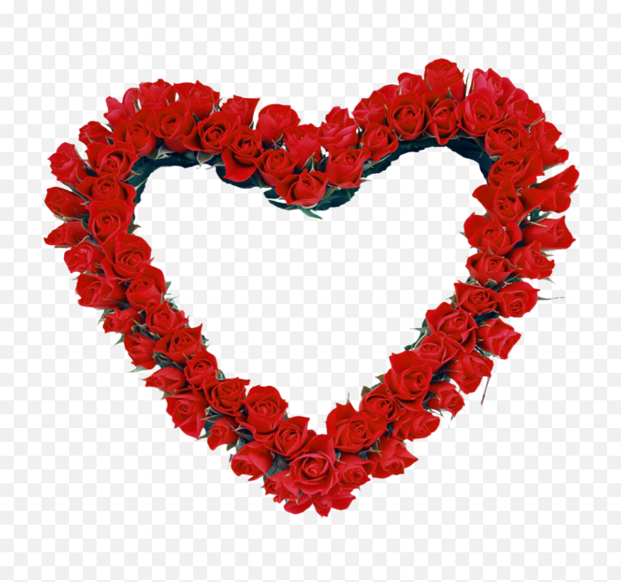 Red Heart Roses Transparent Hearts - Heart Frame Png Transparent,Heart Frame Png
