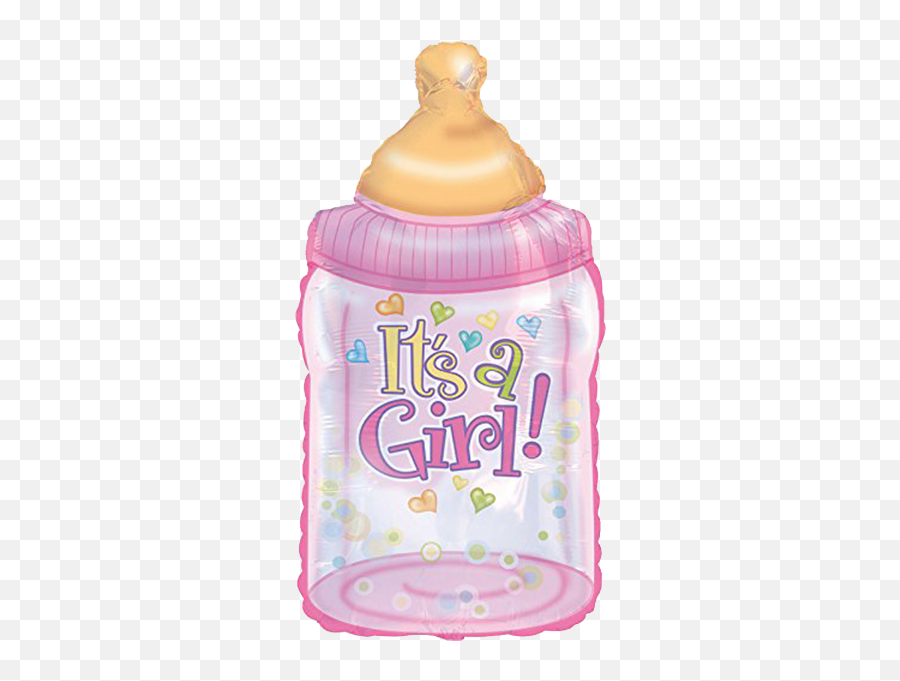 Itu0027s A Girl Hearts U0026 Bubble Bottle Balloon - Baby Girl Air Filled Balloons Png,Its A Girl Png