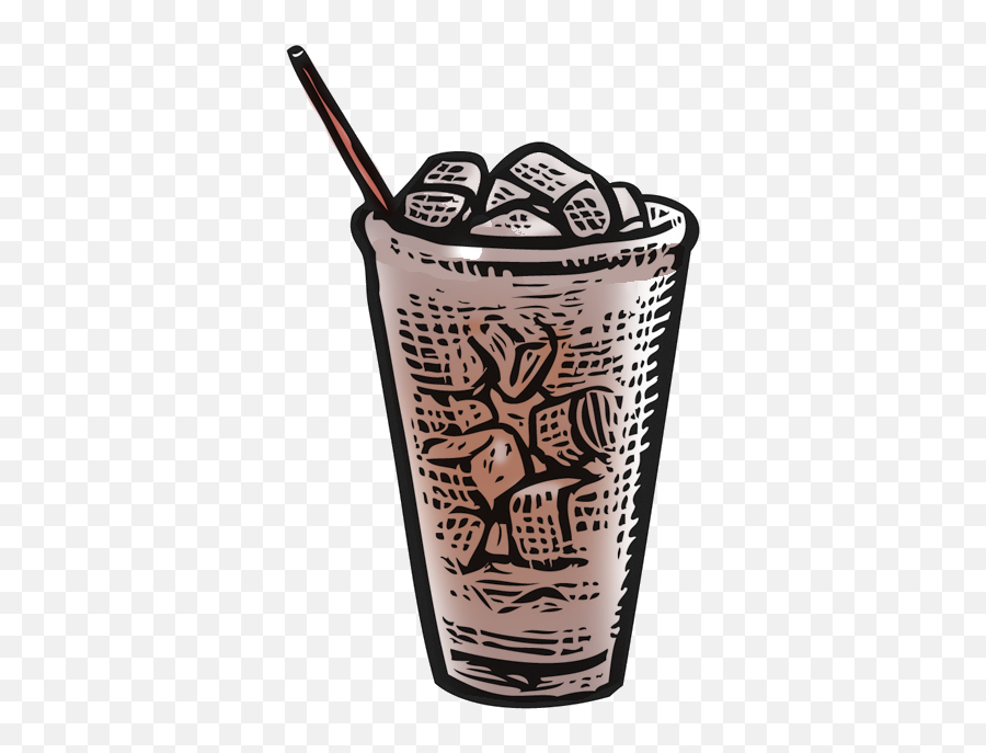 Iced Coffee Scratchboard Illustration - Iced Coffee Illustration Png,Iced Coffee Png
