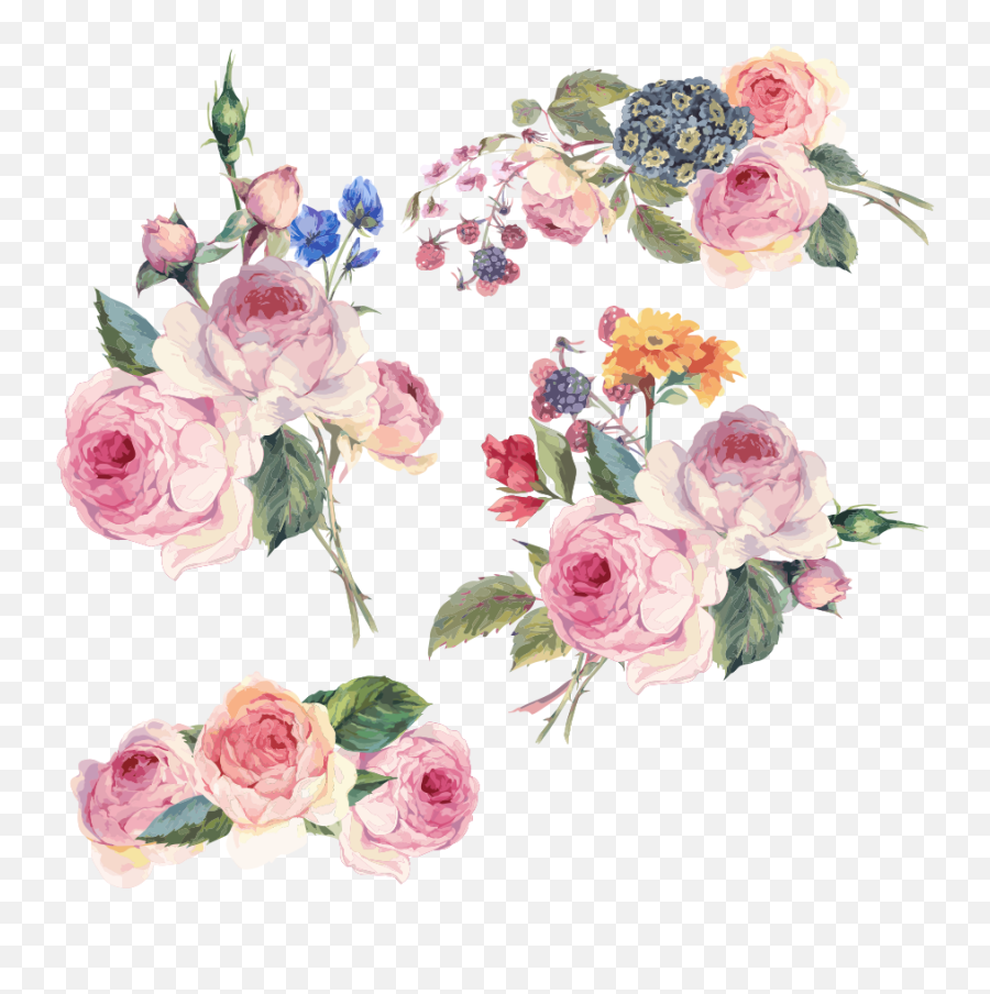 Download Flower Vector Design Floral Flowers Hand - Painted Flower Vector Png Free Download,Flower Vector Png