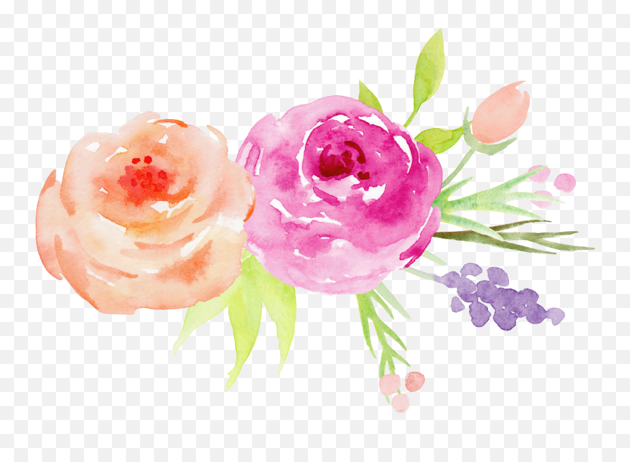 Download Decorative Flower Garden - Watercolor Paint Flower Png,Garden Flowers Png