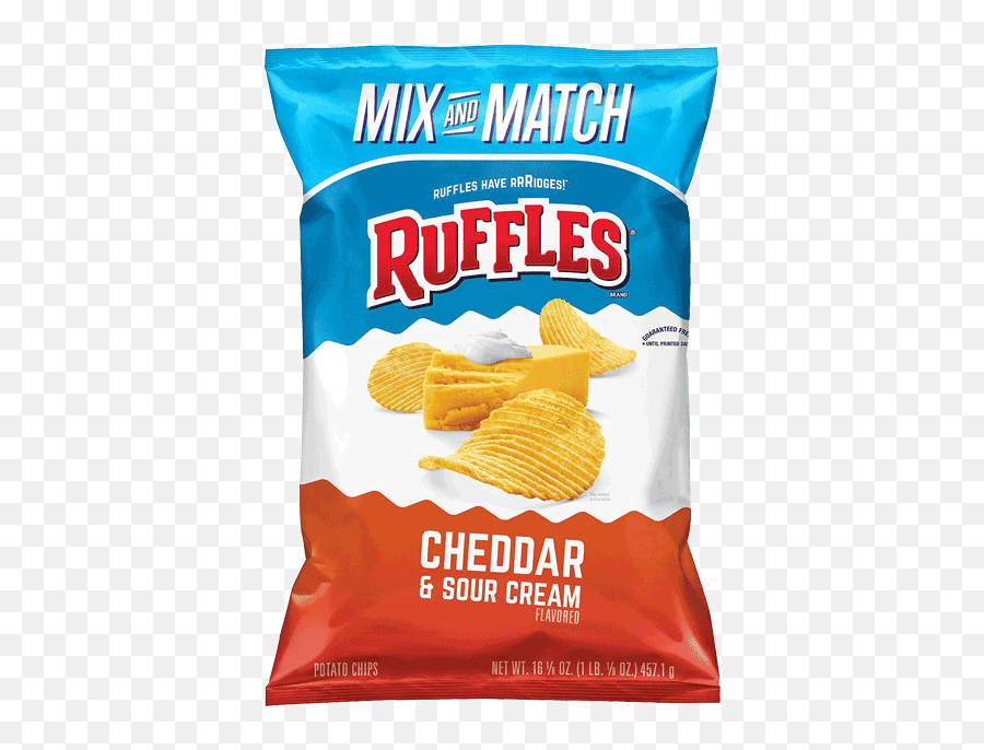 Ruffles Cheddar And Sour Cream Potato Chips 16125 Oz U2022 Thirstyrun - Ruffles Cheddar And Sour Cream Png,Bag Of Chips Png