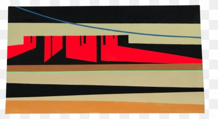 Original Painting Radio Waves Abstract Landscape - Horizontal png
