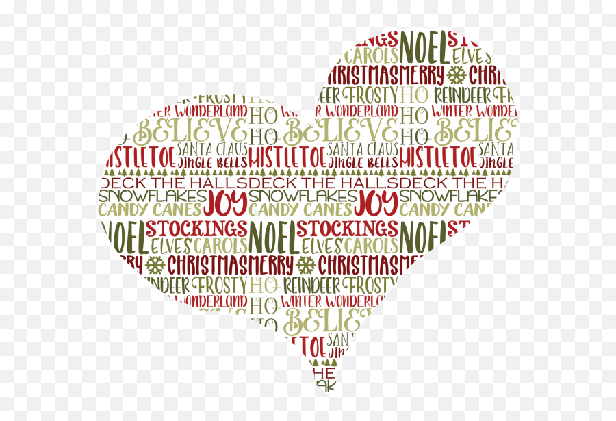Christmas Word Art Heart Png Free Stock Photo - Public Lovely,Heart Png Images
