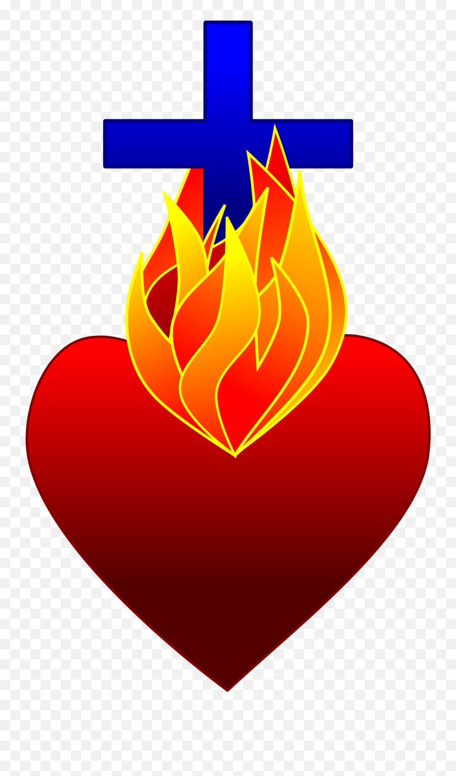 Sacred Heart Png Photo Arts - Transparent Png Fire Heart,Jesus Cross Png