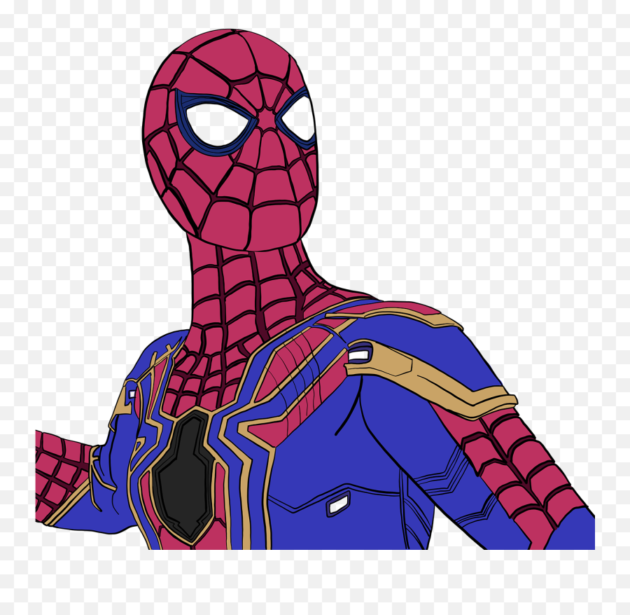 Iron Spider Drawing - Spiderman Drawing Iron Spider Png,Spiderman Face Png