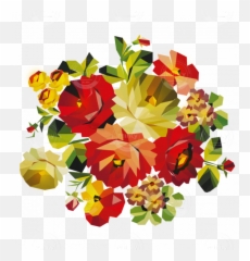 Colorful Flower Bunch - Beautiful Flowers In A Vase png