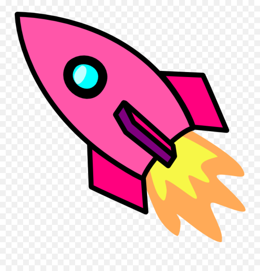Download Cartoon Spaceship Png - Pink Rocket Clipart,Rocket Clipart Png