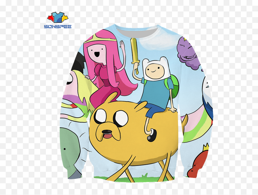 Sonspee 3d Hot Men Women Without Cap Sweatshirt Harajuku Sweatshirts Adventure Time Anime Printed Cool Pullover Clothing - Adventure Time Png,Cool Anime Icon