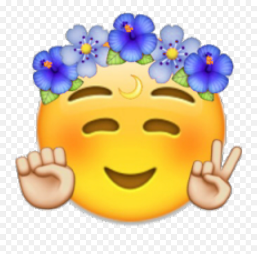 Download Emoji Emojis Cool Flowercrown - Cute Emojis Transparent Background Png,Cool Emoji Transparent