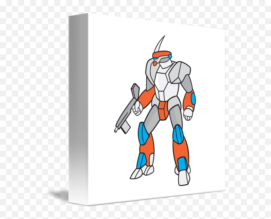 Mecha Robot Holding Ray Gun Isolated By Aloysius Patrimonio - Cartoon Png,Ray Gun Png