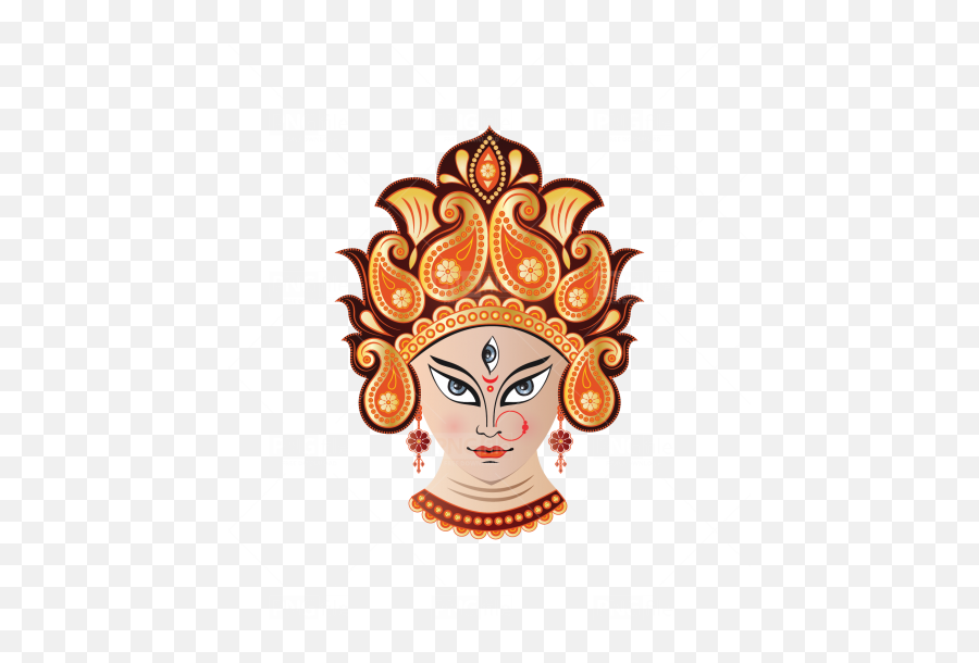 Goddess Durga Face Png - Dagadusheth Halwai Ganapati Temple,Goddess Png