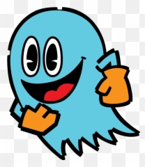 Inky - Cartoon Pac Man Ghost png