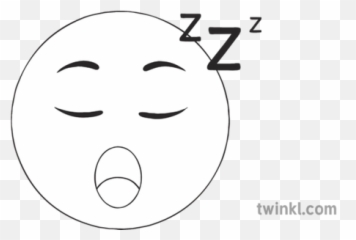 Sleepy Snoring Emoji General Sleeping Tired Emotions Icons - Quiz Black And White png