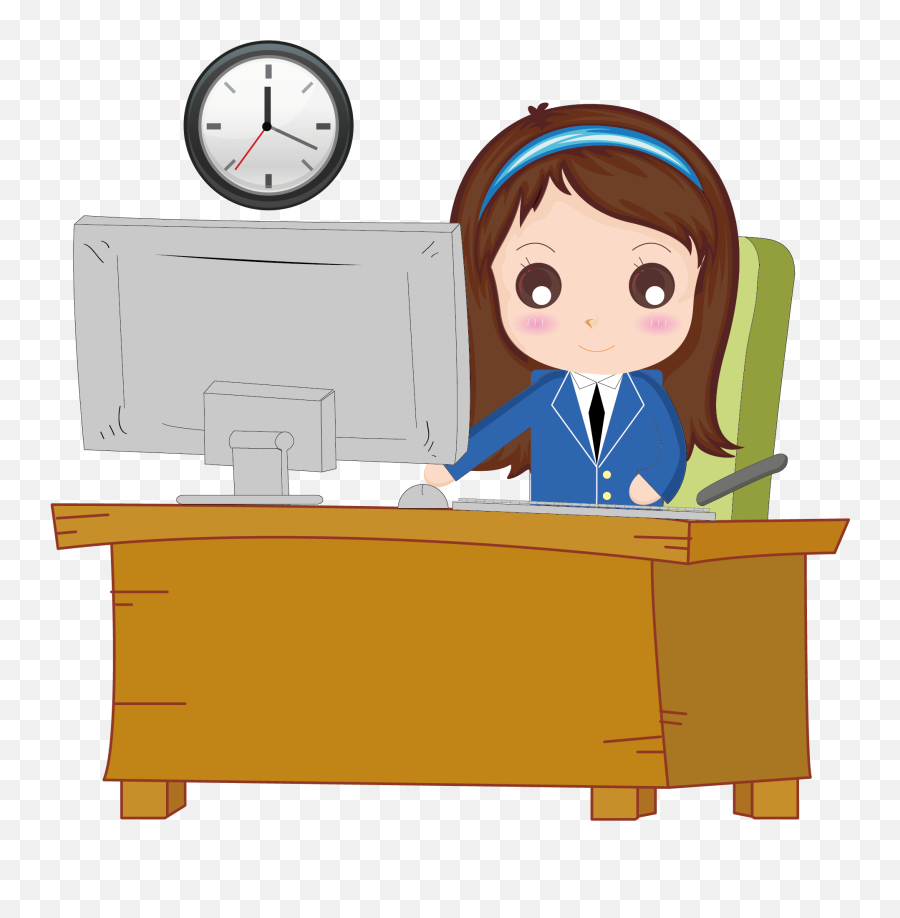 Jpg Library Download Cartoon Work Png - Cartoon Job In Office,Working Png