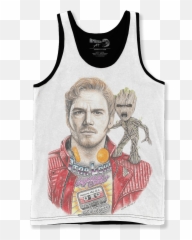 Inked - Star Lord u0026 Baby Groot American AF AAF Nation Danny Trejo Tank Top png