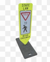 Yield To Pedestrian Crosswalk Kit - Traffic Sign Png,Yield Sign Png