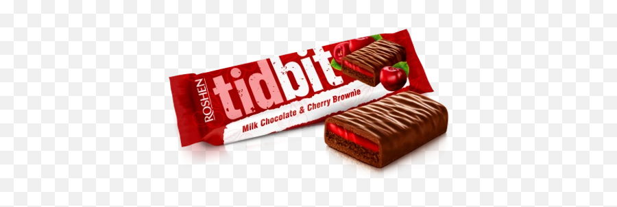 Roshen Tidbit Milk Chocolate Cherry - Roshen Okoládová Tyinka Tidbit Cherry Brouwnie Png,Chocolate Bar Transparent