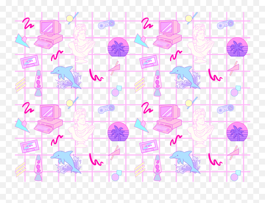 Download I Made A Vaporwave Pattern Will Put It Transparent PNG