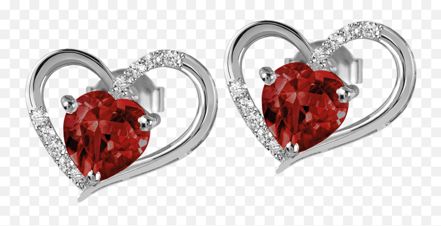 Ear Stud Sterling Silver With Garnet - Solid Png,Garnet Png