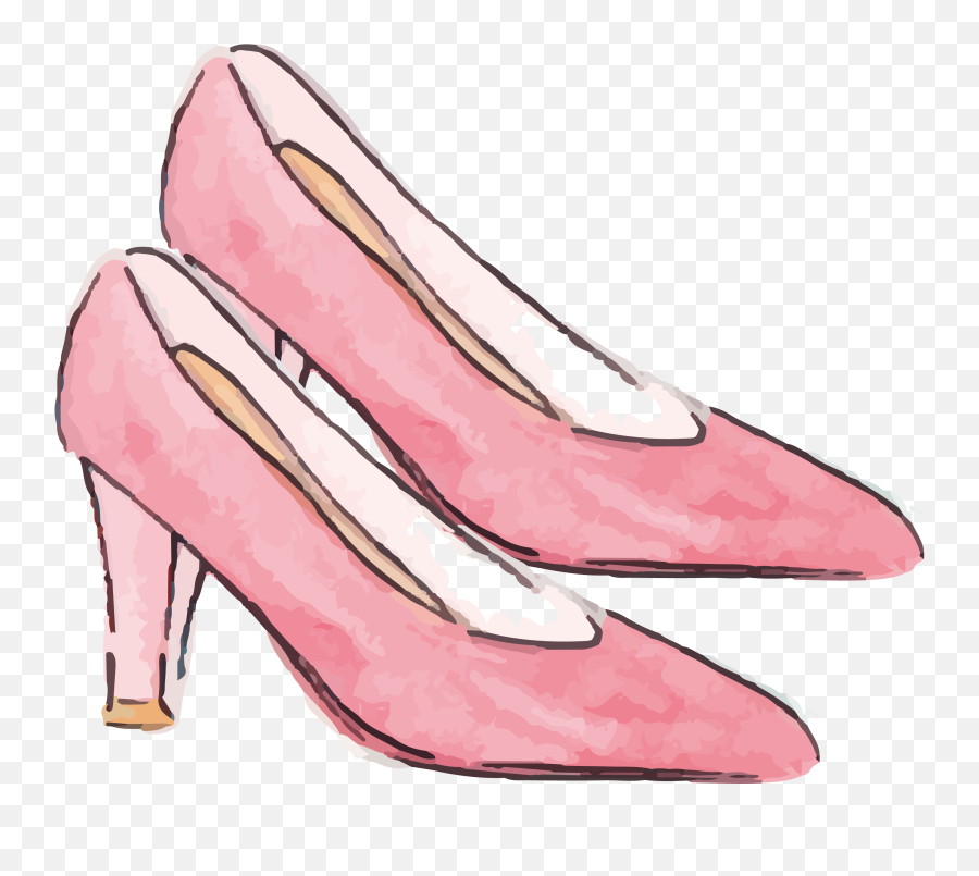 Download Hd Heels Drawing Watercolor - Png Transparent Pink Shoe,Heel Png