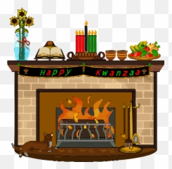 Kwanzaa Fireplace Hearth For Happy - Kwanzaa Decorations Transparent Clipart Png,Kwanzaa Png