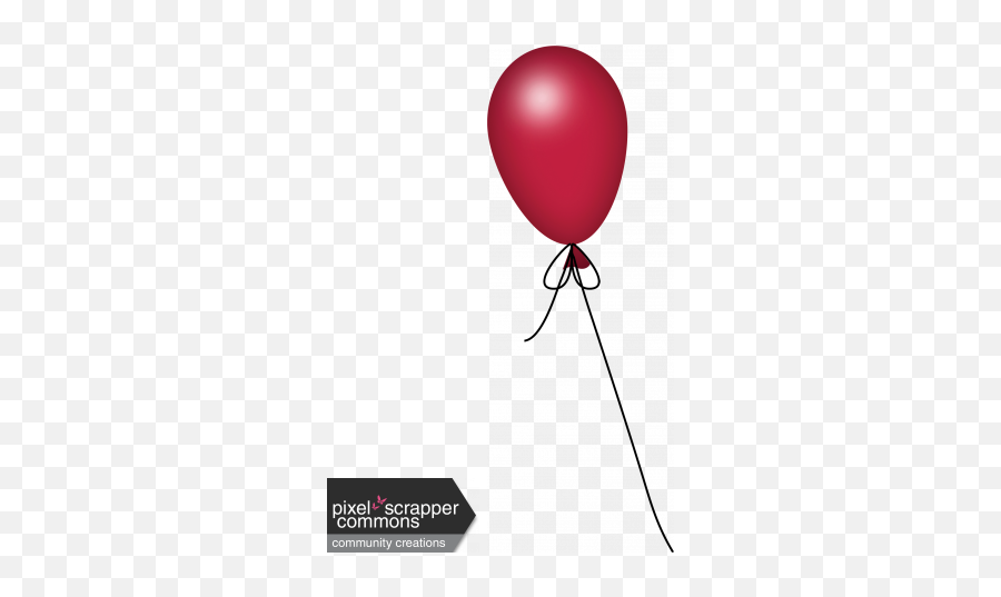 Single Red Balloon Graphic By Gina Jones Pixel Scrapper - Balloon Png,Red Balloon Transparent