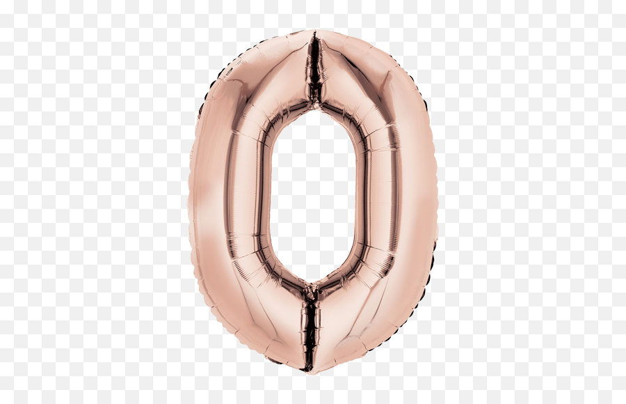 35 Rose Gold Number 0 Foil Balloon - Number 0 Balloon Rose Gold Png,Gold Numbers Png