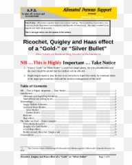 Pdf Ricochet Quigley And Haas Effect Of A U201cgold - U201d Or Document Png,Ricochet Png