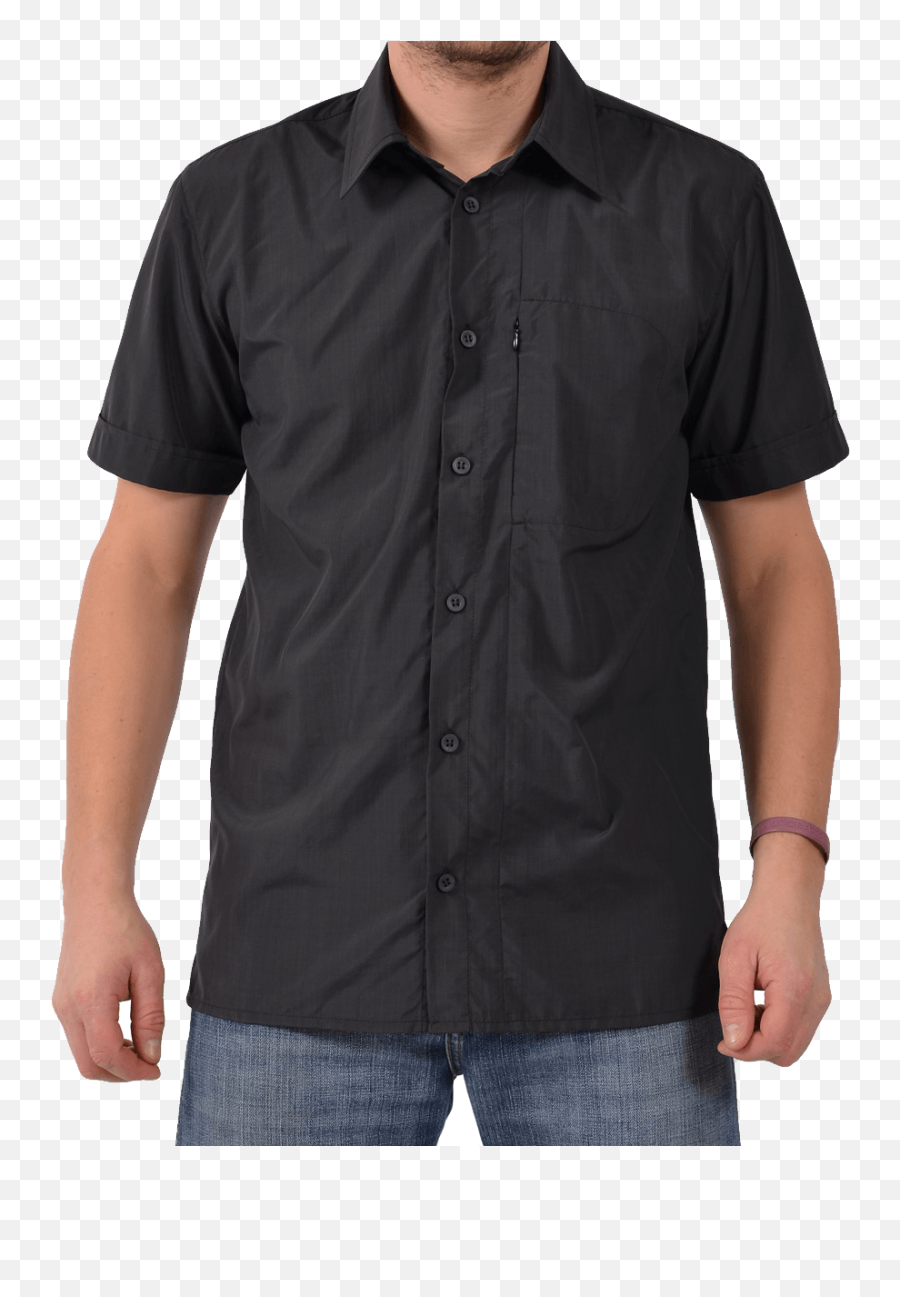 Black Dress Shirt Png Image - Black Plain Half Shirt,Shirt Button Png