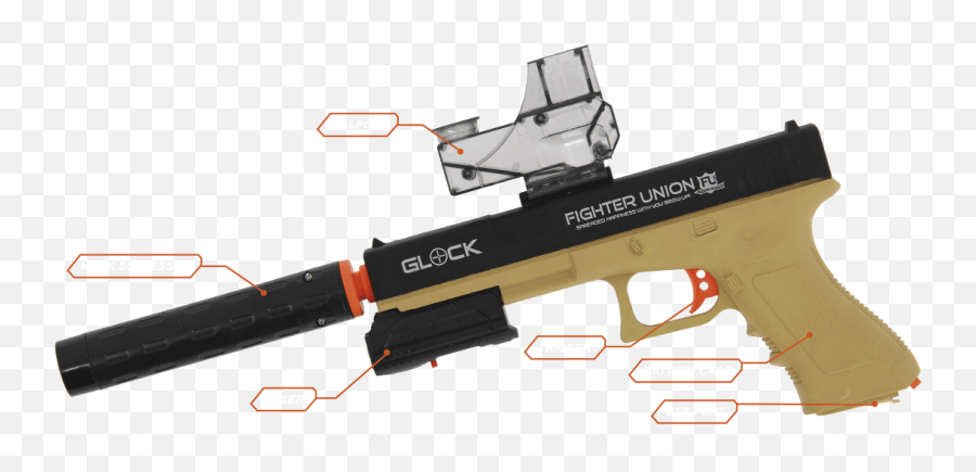 Gelsoft Glock Pistol Uk - Ranged Weapon Png,Glock Transparent