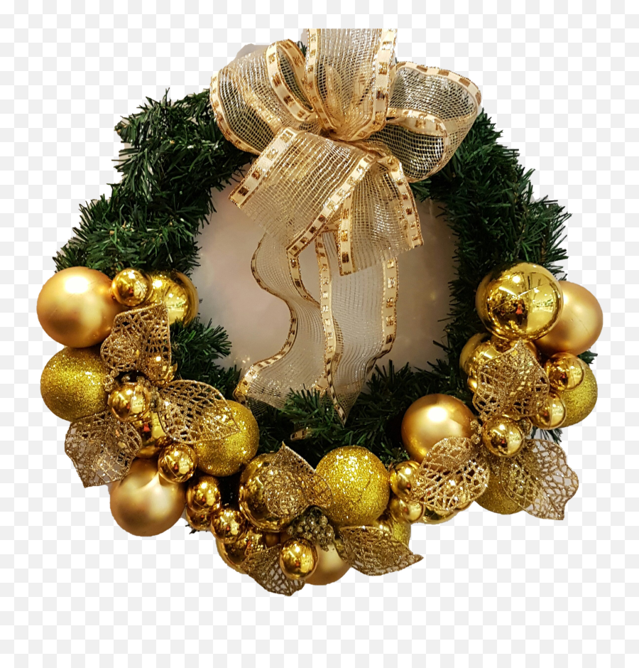 Gold Christmas Wreath Png Image Mart - Gold Christmas Reef Png,Christmas Reef Png