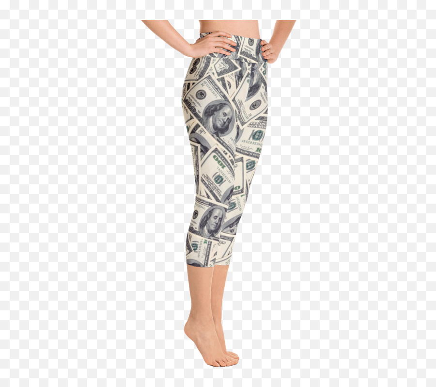 100 Dollar Bill Yoga Capri Leggings U2013 Striking - Leggings Png,100 Dollar Bill Png