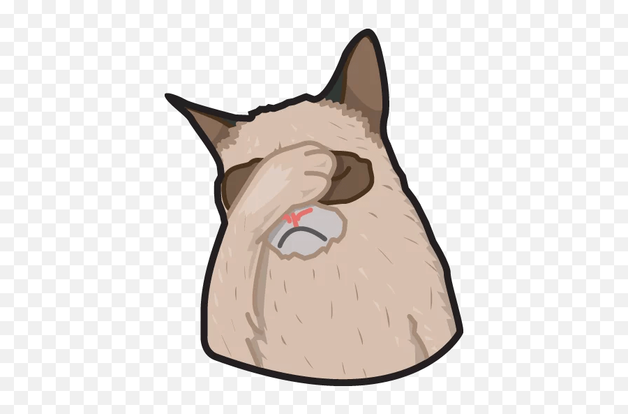 Download Head Neck Telegram Sticker Cat Grumpy Stickers Hq - Stickers Png,Cat Head Png