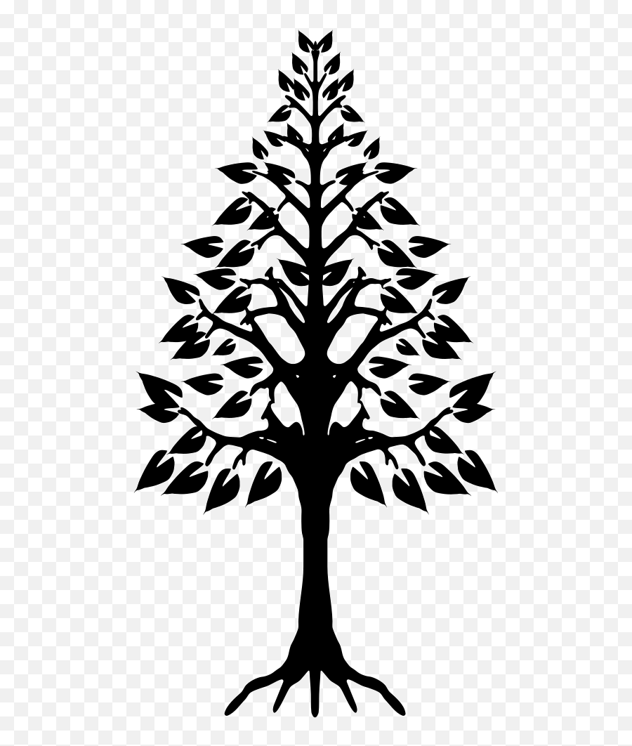 Triangular Shape With Roots Svg Png - Pine Tree Icon,Tree Roots Png