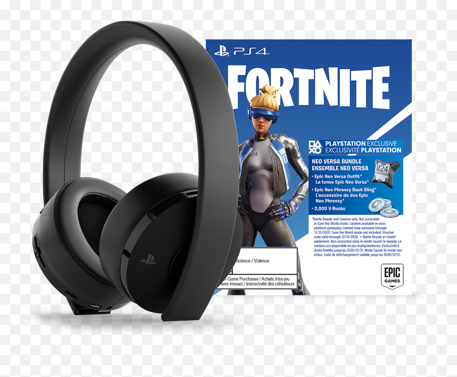 Fortnite Neo Versa Gold Wireless Headset Bundle Ps4 - Fortnite Neo Versa Bundle 2000 V Bucks Ps4 Code Png,Vbucks Png