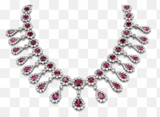 Download Hd Ruby Necklace Png - Diamond Jewelry Victorian Era