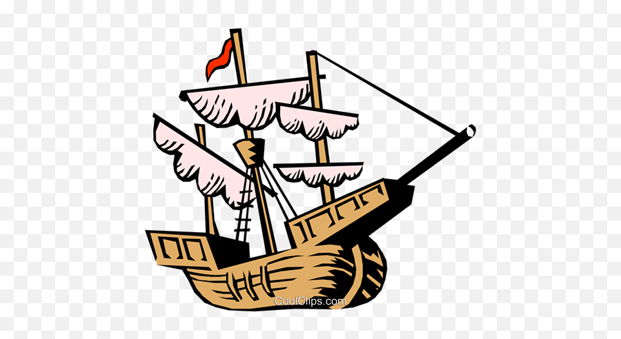 Christopher Columbusu0027 Ship Royalty Free Vector Clip Art - Christopher Columbus Boat Clipart Png,Ship Transparent