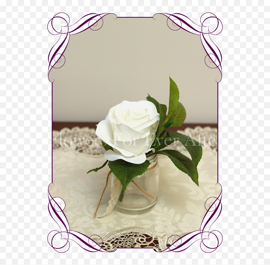 White Rose U0026 Foliage Small Table Decoration - Australian Native Flower Crown Png,White Rose Transparent