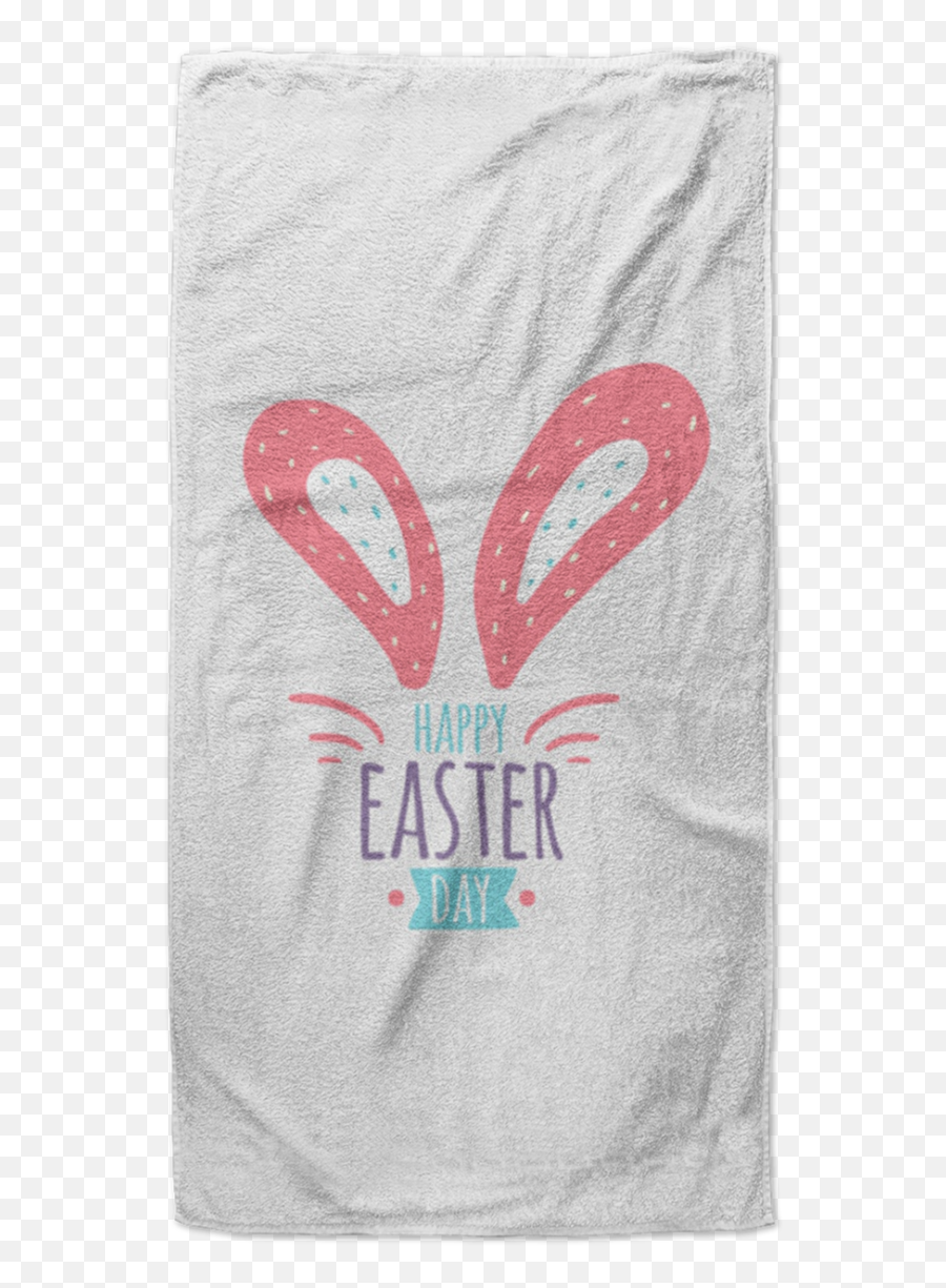 Custom Towel Happy Easter - Bunny Ears Beach Towels 37x74 Microfiber Png,Easter Bunny Ears Png