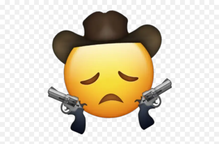 Emoji 7 - Stickers For Whatsapp Emoji With Cowboy Hat Png,Gun Emoji Transparent