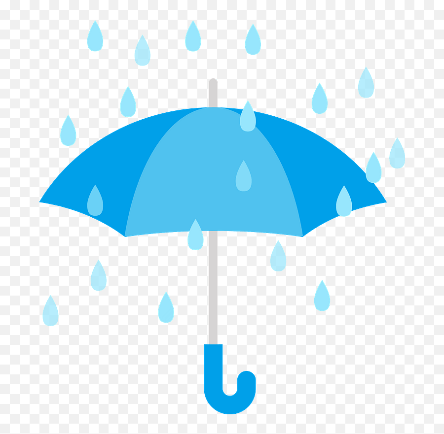 Open Blue Umbrella In The Rain Clipart - Blue Umbrella With Rain Png,Rain Clipart Png